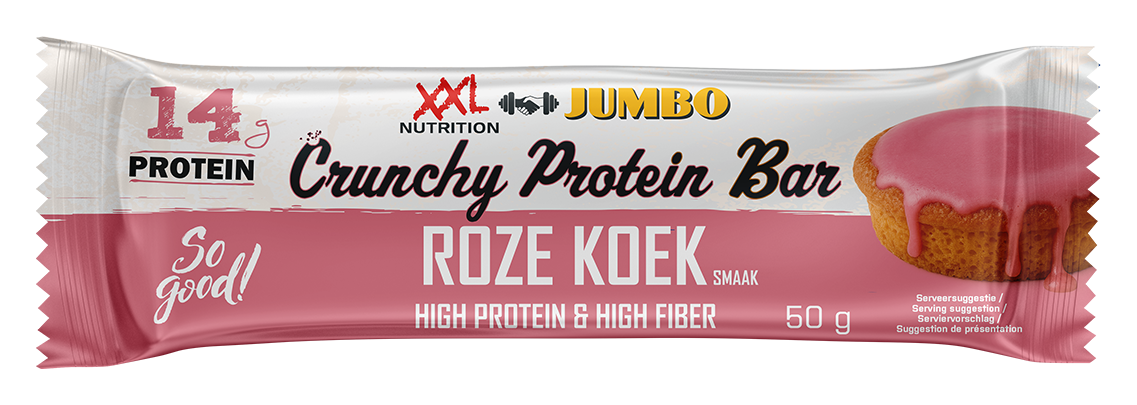 Crunchy Protein Bar Roze Koek
